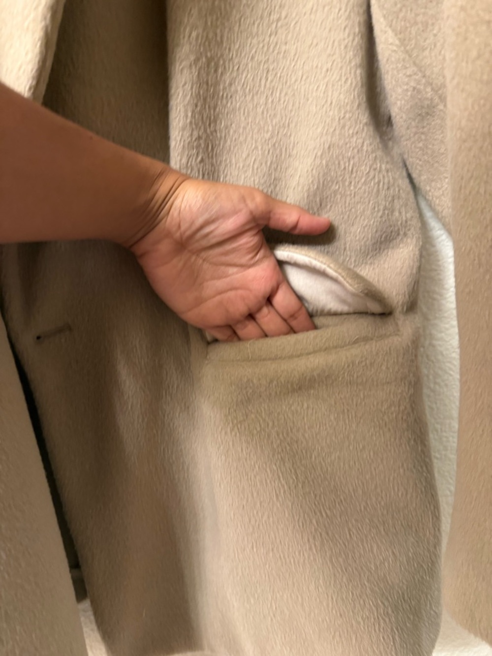 Free People Double-Breasted Beige/Tan Pea Coat - Picture 4 of 7